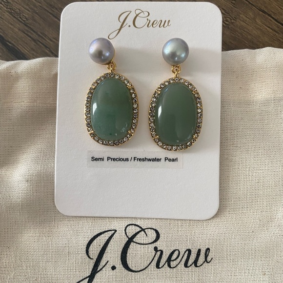 J. Crew Stone and Freshwater Pearl Post Earrings - Picture 4 of 9